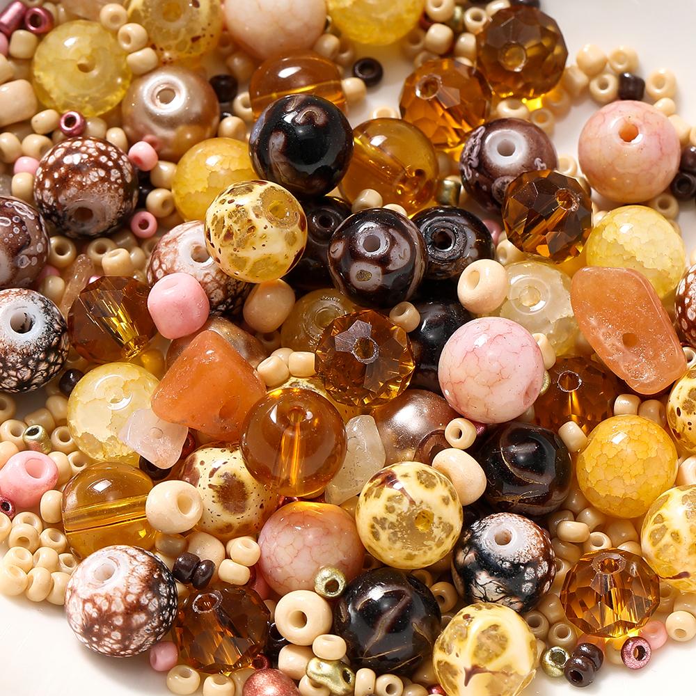 20g/Lot 8mm Mixed Glass Irregular Shape Charm Seed Loose Beads for Handmade DIY Necklace Bracelets Jewelry Accessories