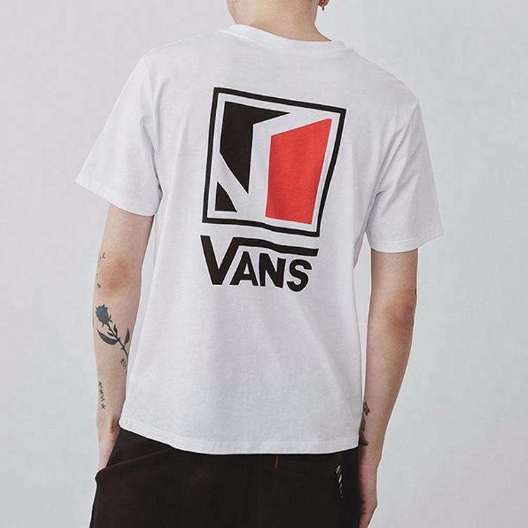 Vans Logo Print Round Neck Short Sleeve T-Shirt Men Tops White VN0A4P4GWHT