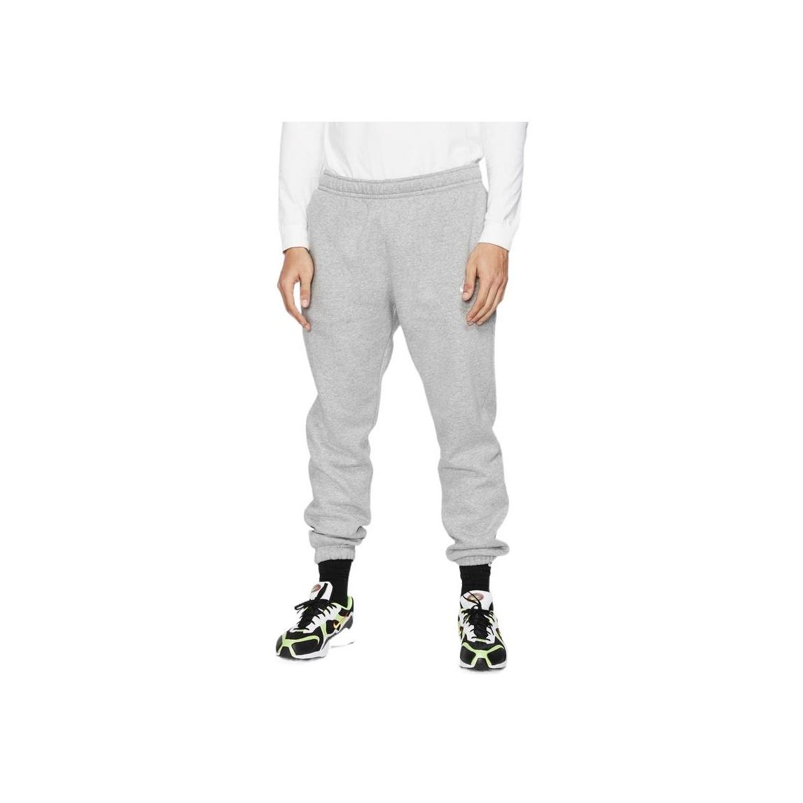 Nike Men s Sportswear Club Fleece Tapered Pants Dark Grey Heather/Metallic Silver/White BV2738-063 L