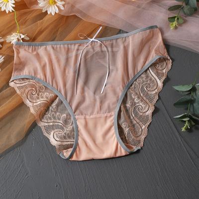Sexy Slips mit hoher Taille, ultradünne Dreiecksunterwäsche aus Spitze für Damen, Höschen in vergrößerter Größe