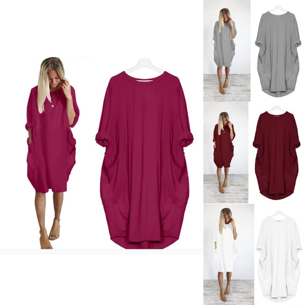 Elegant Women Stretch Loose Baggy Jumper Tops With Pockets For Perfect Party Look