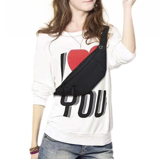 Reflective Waist Bag with Headphone Jack Zipper Closure Pockets Design Multi-purpose Style Belt Bag Running Accessory