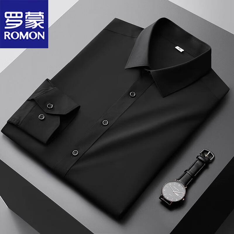 

ROMON Men s Business Casual Loose Fit Long Sleeve Shirt 43