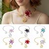 Flower Pattern Collar Necklace Colorful Women Necklace Vintage Iris Flower Necklace