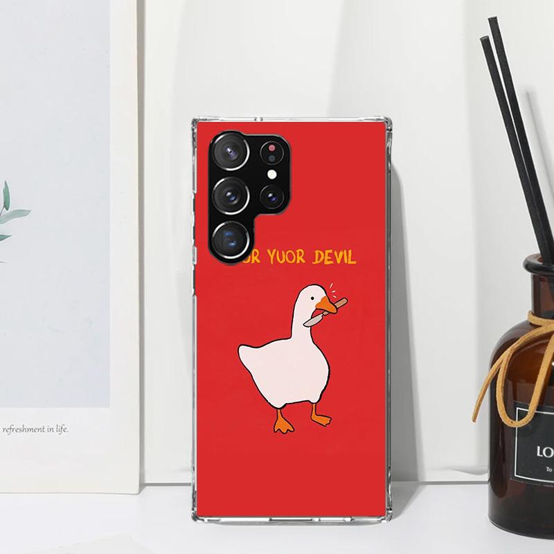 Cartoon Cute Goose Game Phone Case For Samsung Galaxy S25 S24 S23 S22 Ultra S21 FE S20 Plus S10 + S10E Art Fundas Back Cover S24