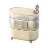 Luxury Style Desktop Storage Box With Rotating Lid For Cosmetics Jewelry Clutter