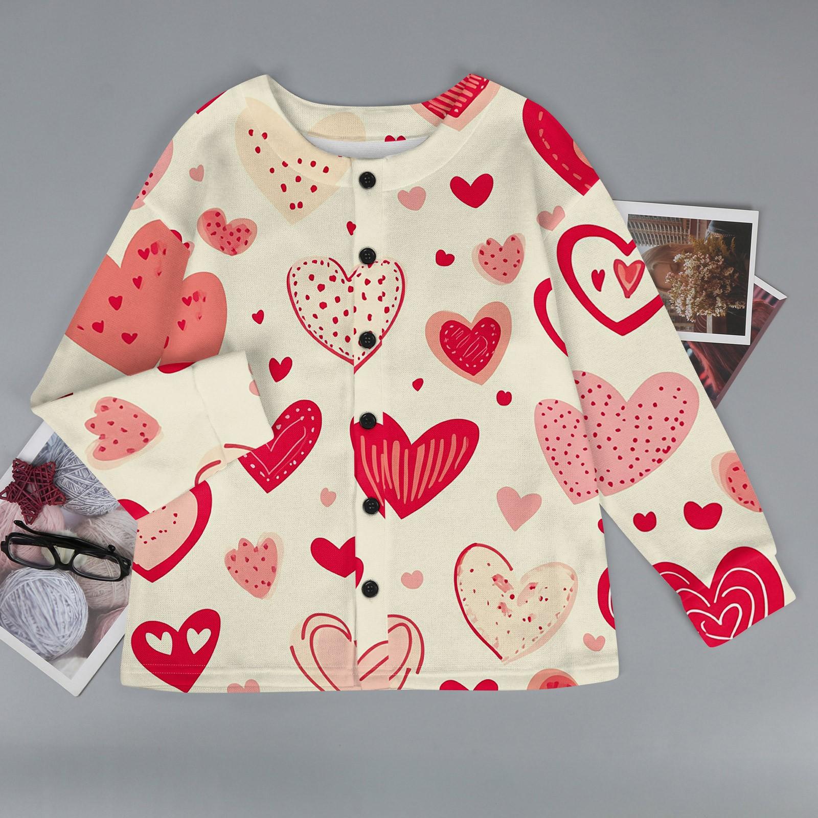 

Женское модное теплое трикотажное пальто с длинным рукавом и принтом XXL бежевый