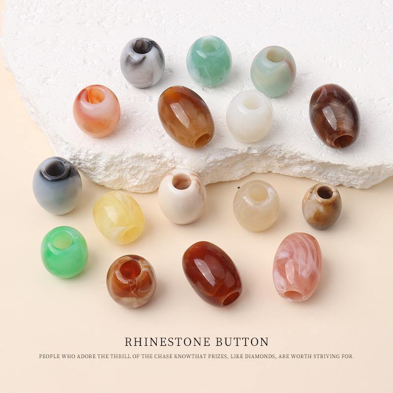 5 ks Akrylové Dvoubarevné Korálky do Kbelíku s Velkým Otvorem Ručně Vyráběné Korálkové Šperky Korálky Plavky Sukně Tkaničky do Bot Dekorativní Kulatá Korálková Spona