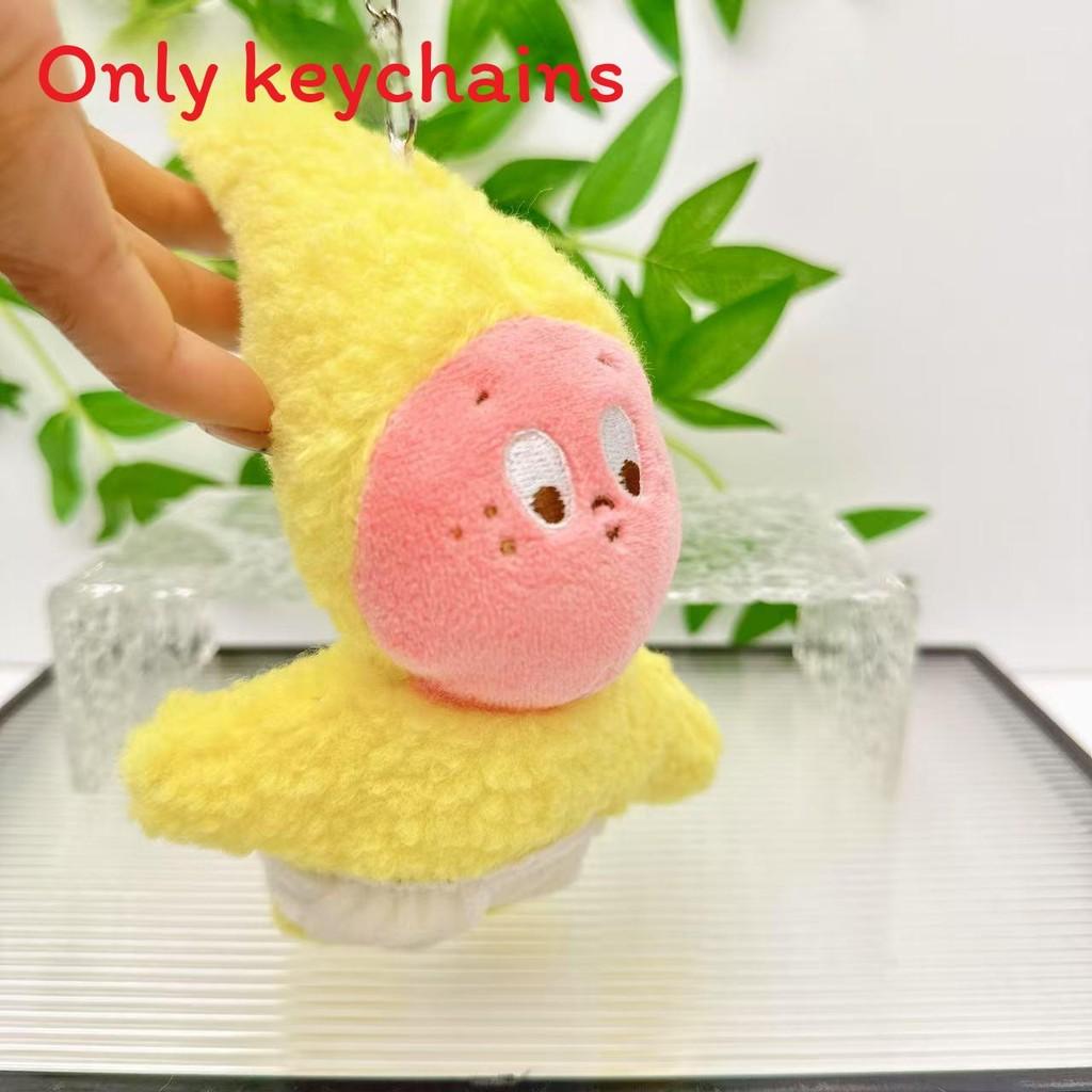 Plush Cartoon Kirby Doll With Hat Wearing Design For Teen And Backpack Decor