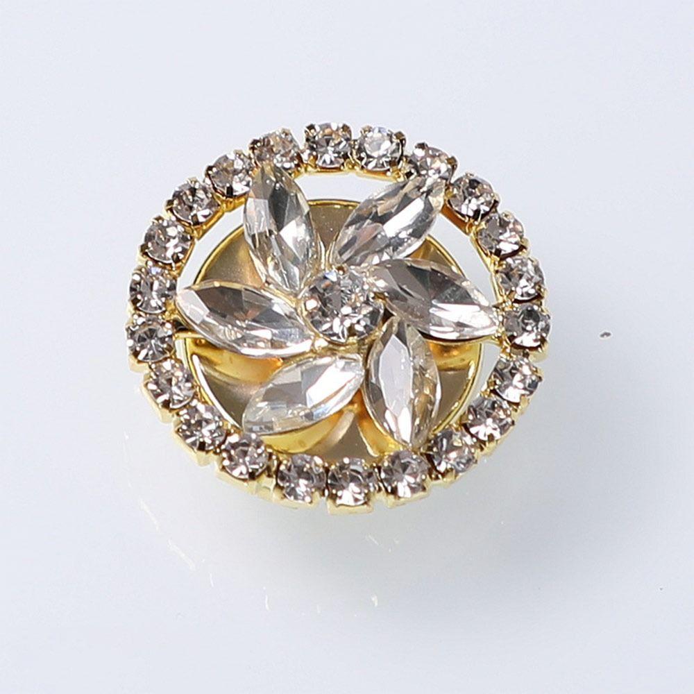 DIY Accessories Rhinestone Button Cover Detachable Clip-On Button  for Shirt Tuxedo Accessories