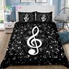 Music Note Piano Bedding Set Single Twin Full Queen King Size Bed Set Adult Kid Bedroom Instrument Bedding Gift