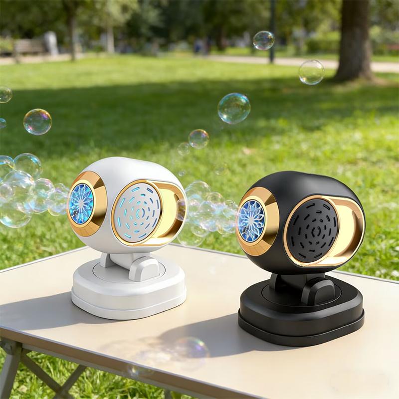 Stage Bubble Machine Automatic Bubble Blowing Toy With Lights Electric Rotatable Bubble Blower Outdoor Party Wedding Toys Gifts