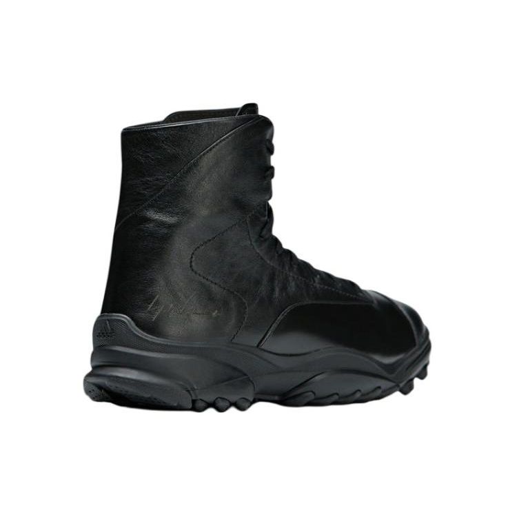 Y-3 Leather Comfortable Versatile Breathable High-Top Lifestyle Casual Shoes Unisex Casual Shoes Black IE5662