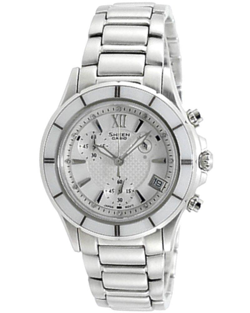 CASIO SHEEN SHE-5516D-7A Quartz Watch, Women's Elegant Stainless Steel Design, Sparkling Dial, 1-Year Warranty