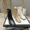 M259-1 Short Boots Women's Autumn and Winter Square Head Thick Heel Martin Boots Versatile Thin Boots Mid-heel Rear Zipper Fashion Boots Women