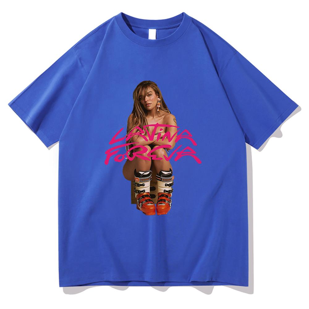 Fashion Karol G LATINA FOREVA T Shirt 2025 New Song Retro Men/women Clothing Harajuku Clothes Summer Cotton Graphic T Shirts
