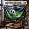Sports Theme Throw Blanket Custom Name Text Personalized Blanket Soft Cozy Blanket for Home Sofa Bed