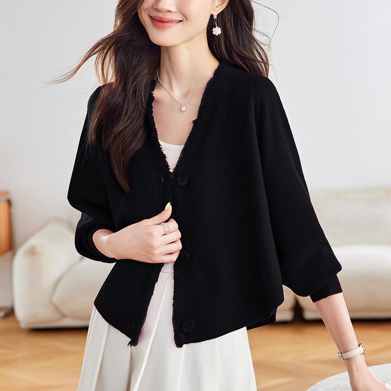 Women's Batwing Sleeve Cardigan and Skirt Set - Trendy 2025 Autumn Fashion