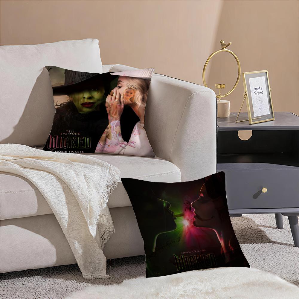Fantasy Musical Film W-Wicked Pillow Case Pattern Printed Pillowcase For Living Room Sofa Cushion Cover & Bedroom Decor