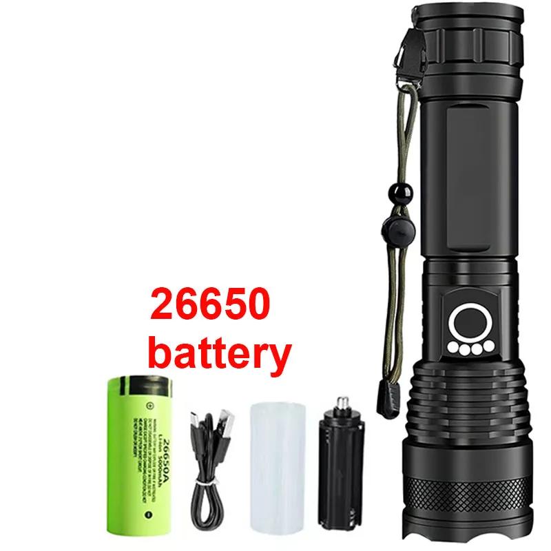 P50 High Lumen Super Bright LED Flashlight - Rechargeable Handheld Portable Ultra Power Torch for Outdoor Work & Emergency Use