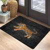 Retro Tiger-Print Küchenteppich Wohnzimmer Esszimmer Waschküche Bodenmatte Bad Balkon Flur Rutschfeste Fußmatte