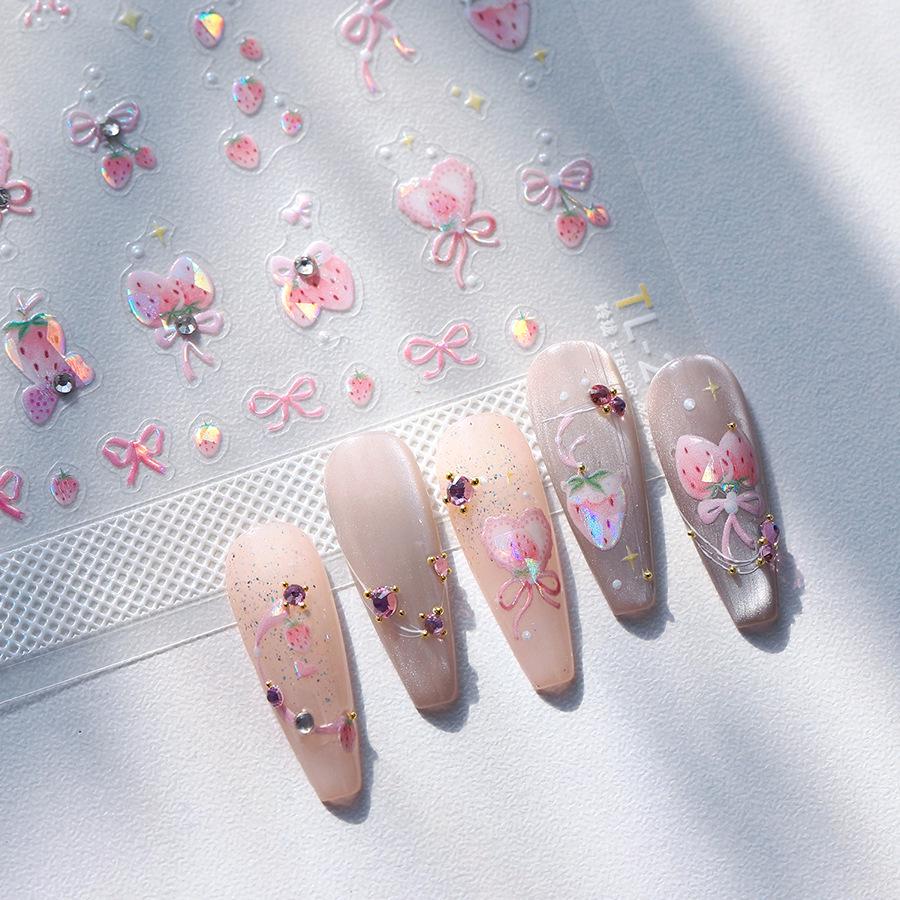 TENSOR Ferrite Butterfly Diamond Nail Stickers TL291 - Transparent Glass Adhesive