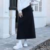 Gray A-line High Waist Women's Skirt - Spring/Autumn 2025 Tencel Hip-Hugging Mid-length with Split