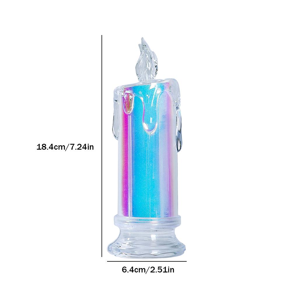 LED Flameless Candles Light Clear Crystal Candlestick Realistic Battery Operated Candle Lamp for Wedding Christmas Decoration