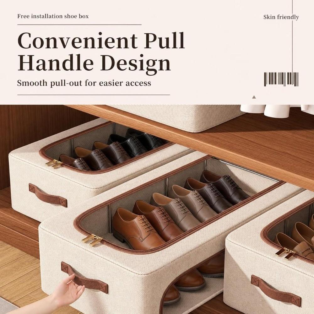 Double Window Design Shoe Storage Box Dustproof Under Bed Storage Box  Sports Shoes Storage