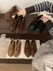 Retro brown Maillard plush shoes women's autumn and winter 2025 new loafers Korean version casual single shoes