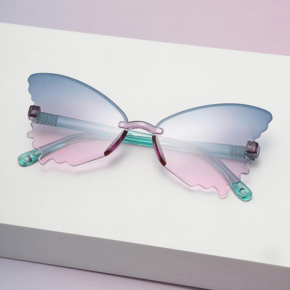 Fashion Rimless Butterfly Children's Sunglasses Trendy Kids Boys Girls Outdoor Cute Casual Sun Glasses Baby Travel UV400 Shades