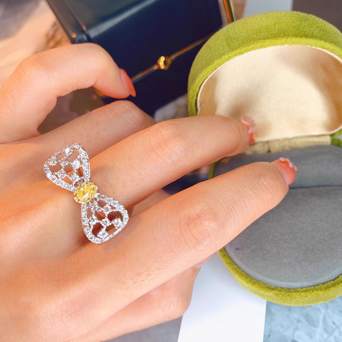 

Red Elk s925 Sterling Silver Butterfly Ring - Women s Niche High-End Luxury, Large Size, Personality Design. US Size 10