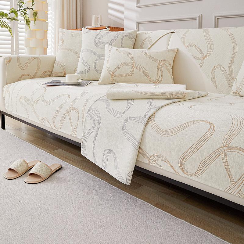 Modern Sofa Cover for Living Room Decor Jacquard Non-slip Sofa Mat European Universal Sofa Towel Cover Resistant Couch Cover
