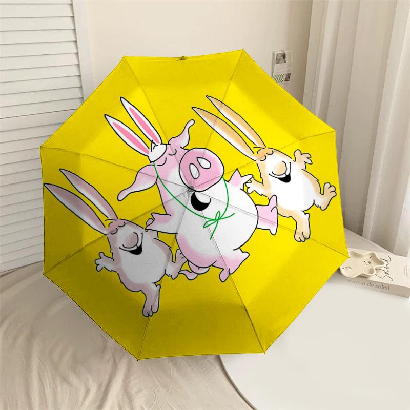 1PC piglet rabbitUmbrella-8-Rib Reinforced, Automatic Open, Lightweight & Durable, Cute Fashion Accessory for Outdoor-P207