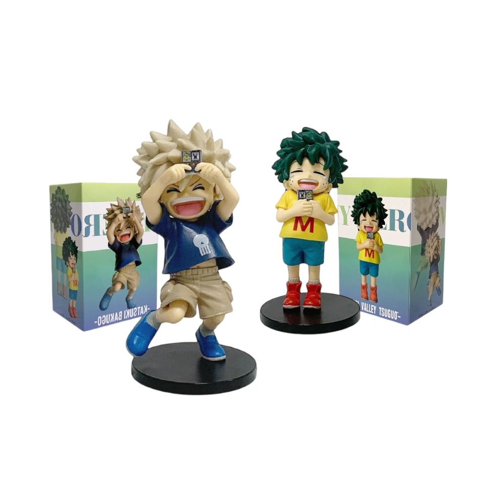 Q Version My Hero Academia Anime Figures Bakugou Katsuki Midoriya Izuku Hero Childhood Series PVC Model Collection Doll Toy Gift