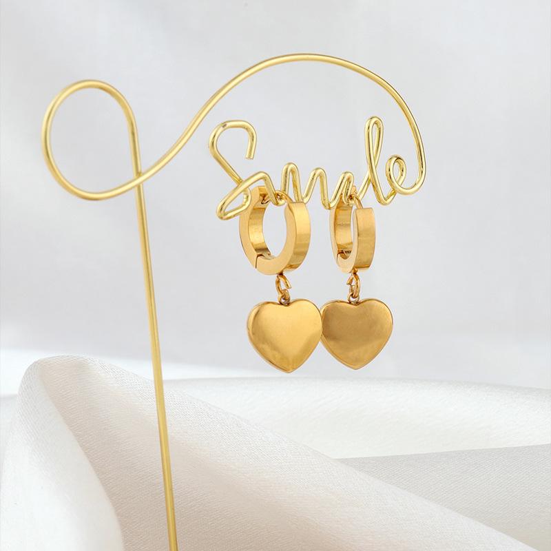 Love Titanium Steel Earrings - Fashionable Luxury Heart-shaped Multi-purpose Gift for Best Friends - High-end Earring Set