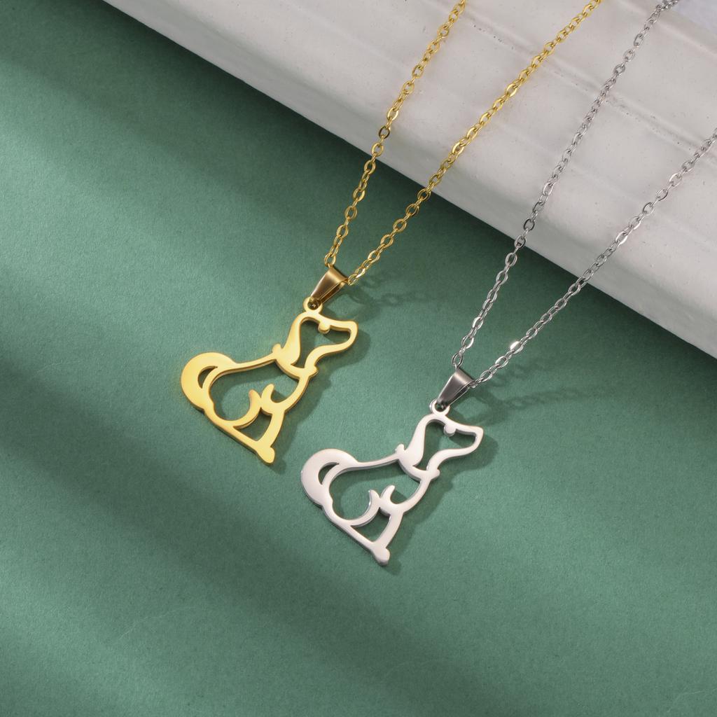 Lovely Puppy Necklack Stainless Steel Jewelry Cute Pet Dog Pendant Fashion Animal Neck Choker Women Girls 2026 New Year Gifts