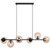 Siena Black Hanging Lamp 6-Flat Honey Lampshade E14