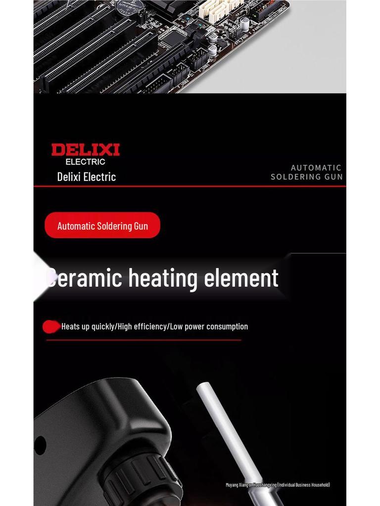 DELIXI Professional Electric Soldering Gun - Constant Temperature Iron for Household and Small Repair Welding Tasks.