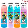 750ml Roblox Cartoon Large Capacity Gradient Color Straw Bottle Camping Drinking Tools Student Game Periphery Plastic Sports Cup