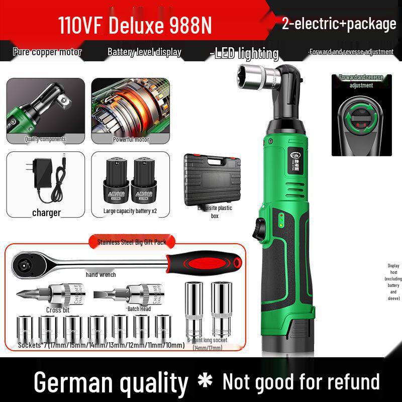 Перезаряжаемый 90° Высокомоментный Трещоточный Ключ для Авторемонта