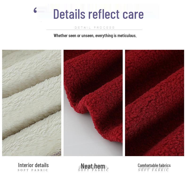 2025 Winter Stylish Versatile Hooded Lambswool Jacket – Warm, Loose-Fitting Cotton Coat