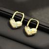 French retro silver brushed love diamond-encrusted ear buckle niche design advanced sense simple personality sweet cool wind earrings