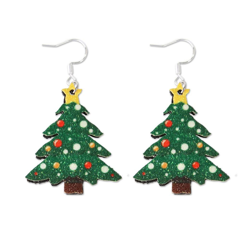 1Pair Christmas Tree Christmas Earring Handmade Sew Xmas  Eardrop Santa Claus  Earrings  Women