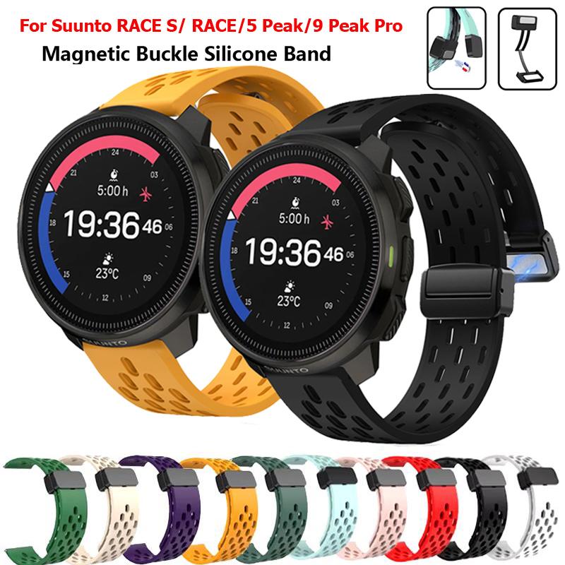 22mm Magnetická přezka Silikonový řemínek Pro hodinky Suunto RACE S/RACE/5 Peak/9 Peak Pro Náramek na zápěstí Pro Suunto Vertical/Ocean