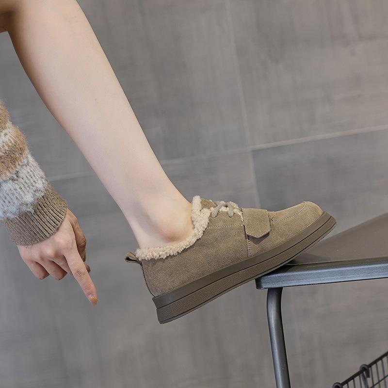 Kožešina integrovaná sněhová dámská zimní sametová zateplená bavlněná obuv na suchý zip