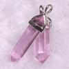 Bohemian Style Agate Crystal Quartz Hexagonal Bullet Pendant Necklace