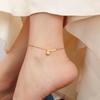 Smiley Face 18K Gold Plated Anklet - Fashionable Titanium Steel Beach Accessory
