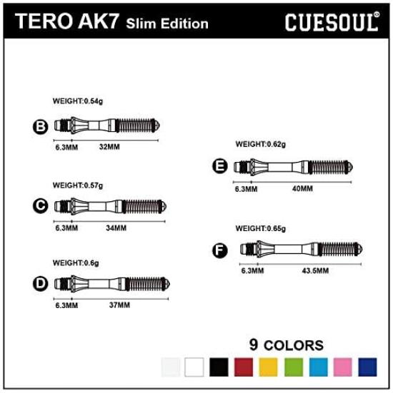 Cuesoul TERO System AK7 Telescopic Integrated Slim Shape Dart Shaft, Set of 4 - F44mm (CS-AK7+10XF44)
