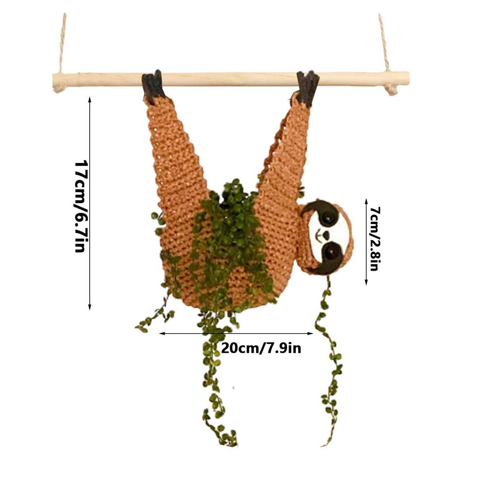 Animal Plant Holder Sloth Crochet Plant Hanger For Succulent Pot Plant Hanger Macrame Crochet Planter Macrame Planter Supplies